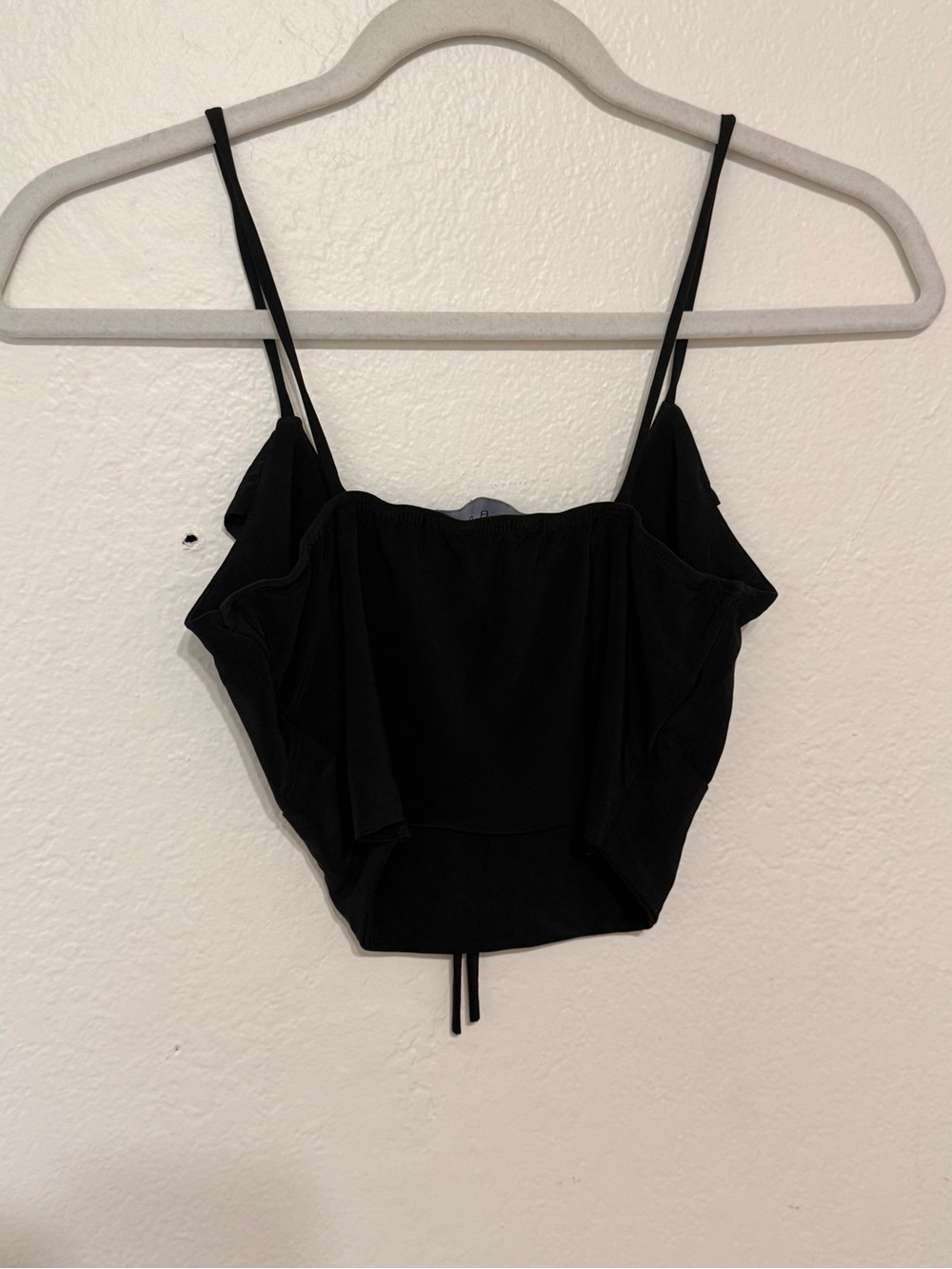 Black Asymmetrical Ruffle Tie-Front Set - Picture 6 of 6